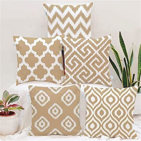Buy STITCHNEST Beige Geometrical Ikat Ethnic Printed Poly Cotton ...
