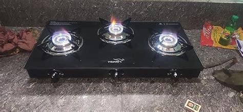 V-Guard VGD 260 PL 2 Burner Glass Gas Stove | Removable Drip Trays ...