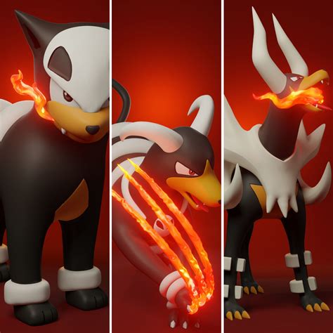 pokemon houndour evolution pack 3D model 3D printable | CGTrader