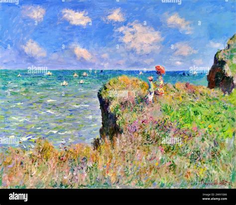Cliff Walk at Pourville, 1882 (Painting) by Artist Monet, Claude (1840 ...