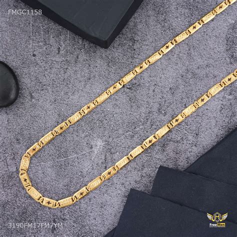 One by One Flash with Rings Nawabi Gold plated Chain - FMGC1154 – Freemen®
