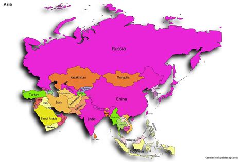 simple map of asia