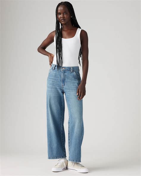 Baggy Carpenter Linen+ Denim Lightweight Women's Jeans - Medium Wash ...