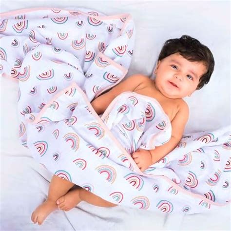 Buy Theoni Cotton Muslin Snuggle Balnket |Reversible |Girls & Boys ...