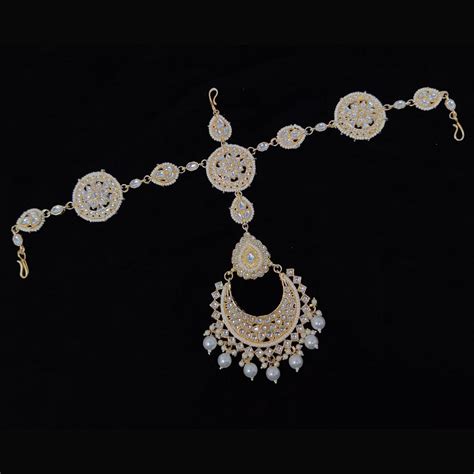 Vaamika Gold Plated Kundan Stone Sheeshphool / Maang Tikka / Headband ...