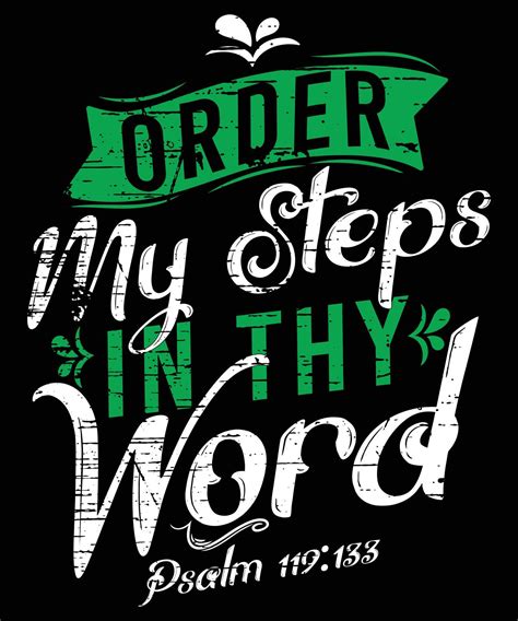 Order My Step In Thy Word, Christian Quote Typography- Bible Verse ...
