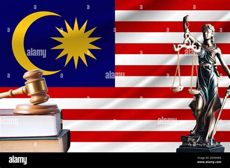 Law and justice in Malaysia. Statue of themis and the gavel of the ...