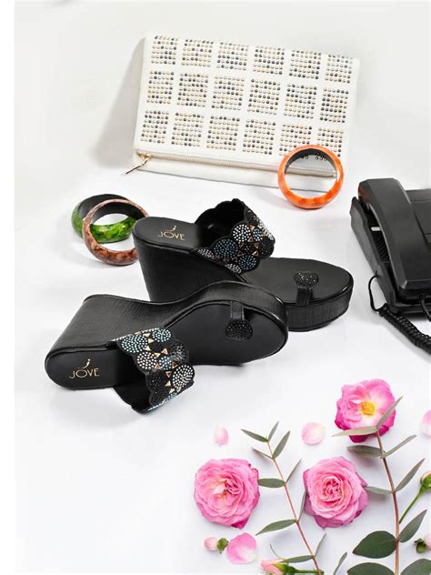 Women BLACK Embellished One Toe Heel Sandals – ShoeTree