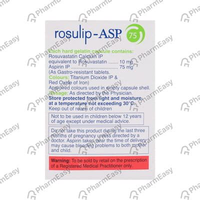 Buy Rosulip Asp 75 Strip Of 10 Capsules Online at Flat 15% OFF | PharmEasy