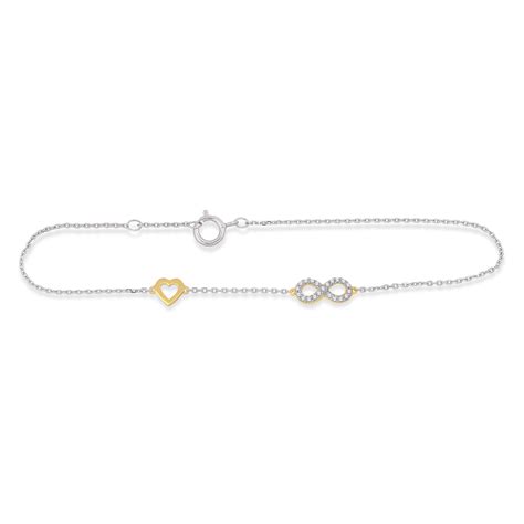Infinity X Heart Diamond Bracelet – Mivraa