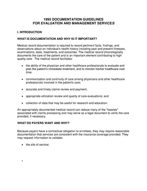 E & M guidelines - 1995 DOCUMENTATION GUIDELINES FOR EVALUATION AND ...