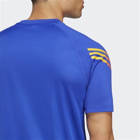 adidas Train Icons 3-Stripes Training Tee - Blue | Free Shipping with ...