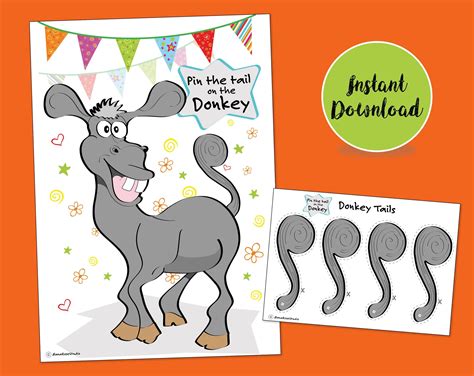 Cut Out Pin The Tail On The Donkey Printable