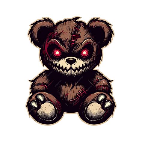Premium Vector | A drawing of a teddy bear with a blood stain on its ...