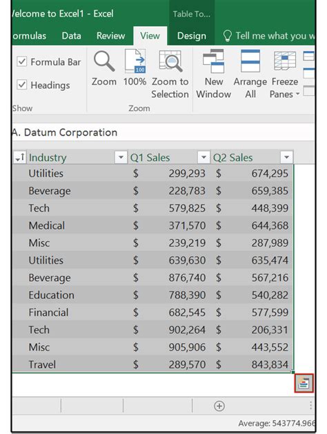 Image result for Quick Analysis Button Excel