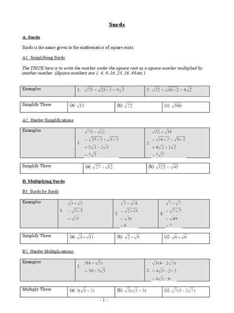 Image result for Surds Math a Level Notes