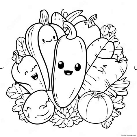 Cute Vegetable Coloring Page (32323-25589)