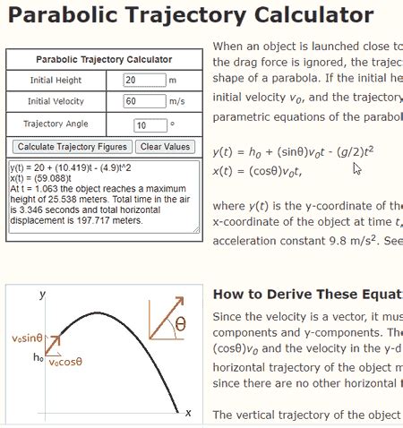 Image result for Trajectory Calculator
