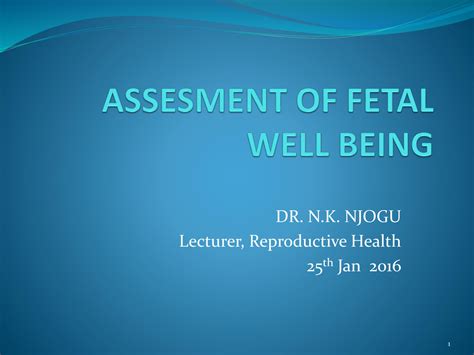 SOLUTION: Assesment of fetal well being 1 - Studypool
