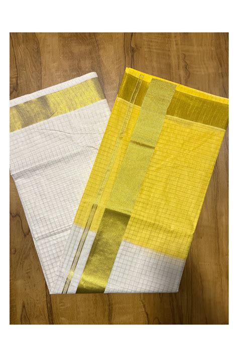 Southloom Cotton Tie & Dye - Half & Half Yellow Design Saree with Kasa ...