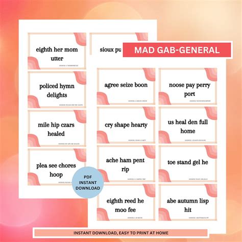Mad Gab General | Family Games | Adult Games | Birthday Games | Summer ...