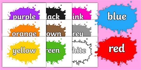 Colour Names On Splats | Art (teacher made) - Twinkl