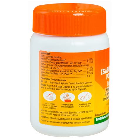 Buy Apollo Pharmacy Isabgol Husk Orange Flavour Powder Bowel XP, 100 gm ...