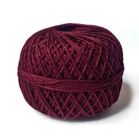 Dark Maroon Color 3 Ply Crochet Thread Cotton Yarn for Knitting & Craf ...