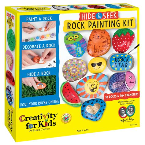 Creativity for Kids Hide and Seek Rock Painting Kit - Child Craft Kit ...