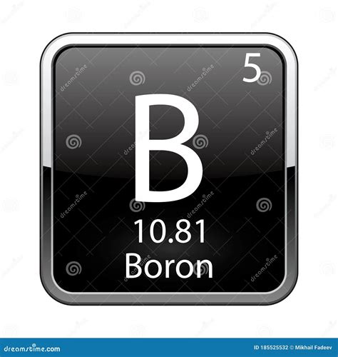 Boron Symbol. Chemical Element Of The Periodic Table. Vector Stock ...