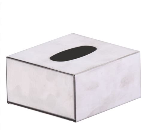 Stainless Steel Matte Tissue Box | Square Pop-Up Dispenser – JS Hotelware