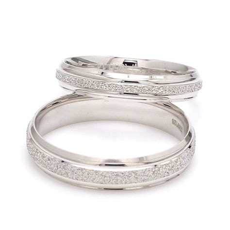 Jewelove™ Rings Japanese Rough Texture Platinum Love Bands JL PT 609