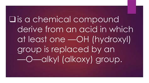 Free Science Lessons Esters 的图像结果