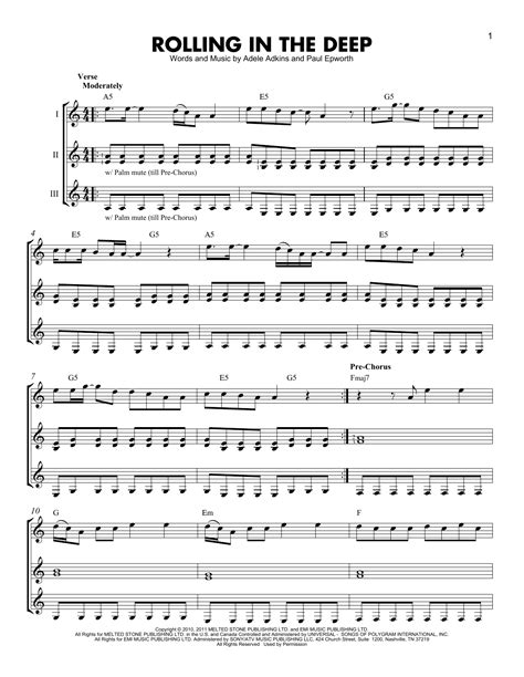 Adele Rolling In The Deep Guitar Chords