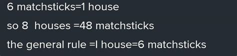Write the general rule for the pattern of houses with matchsticks ...