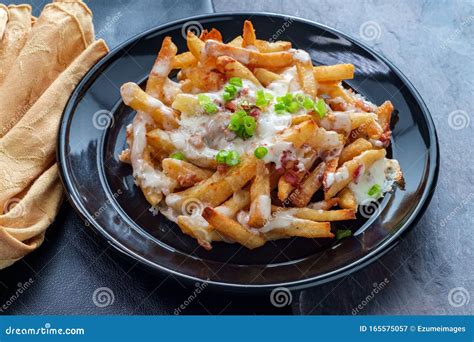 Loaded Bacon Ranch Fries stock image. Image of diet - 165575057