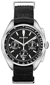 Bulova Archive Series Mens Stainless Steel with Black Nylon Strap Lunar ...