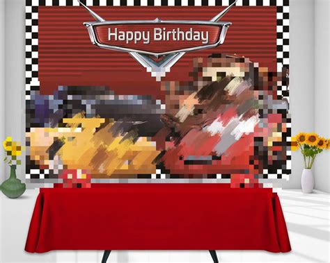 Buy 7X5FT Car Racing Themed Backdrop Cartoon Cars Birthday Boy Kids ...
