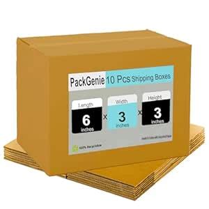 PackGenie 6 x 3 x 3 Corrugated Cardboard 3 Ply Box For Packing, Moving ...