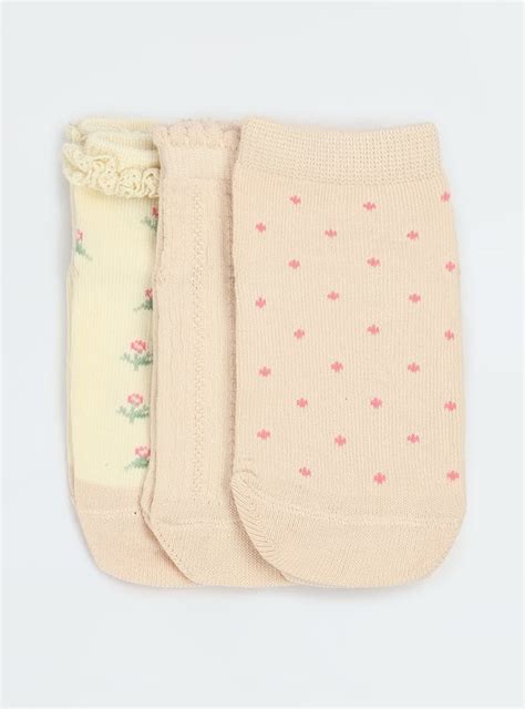 Buy Girls Assorted Ankle Length Socks - Pack of 3 Online at just Rs ...