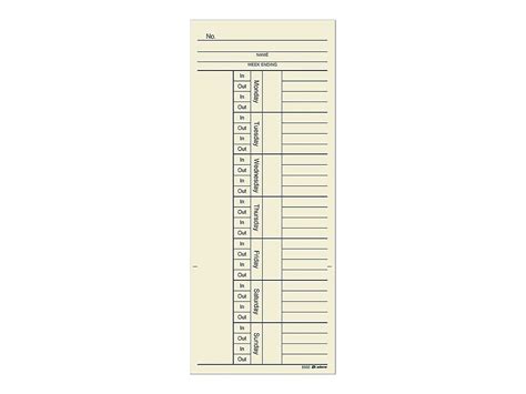 Buy Adams Time Cards, Weekly, 2-Sided, Overtime Format, 3-3/8" x 8-1/4 ...