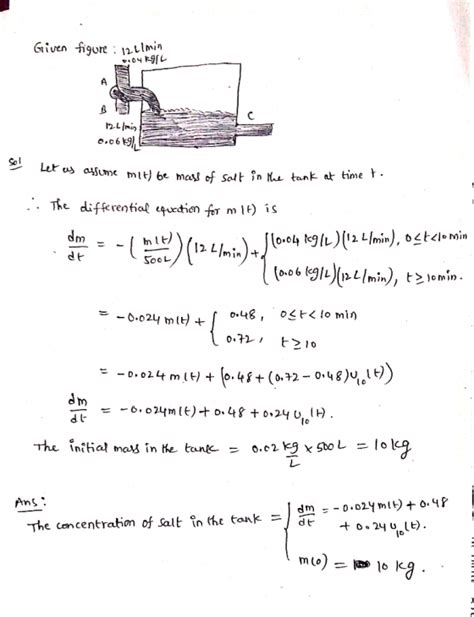 Image result for Tank Problem Diff EQ