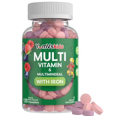 Yumvs Complete Kids Multivitamin With Iron Kids Chewable Multivitamin ...