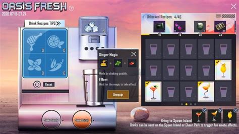 A Completed List For All Cocktails In PUBG Mobile's Oasis Fresh Event