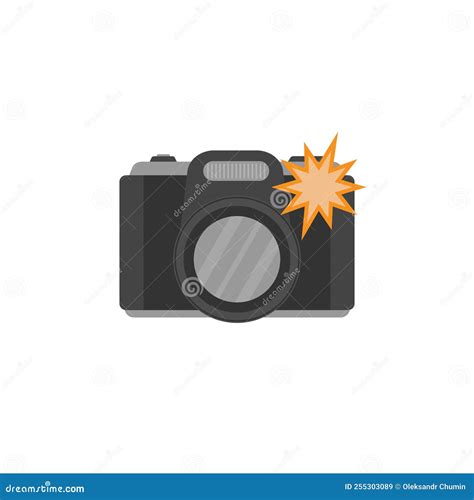 Camera with Flash Light Vector Isolated Icon. Photo Camera Emoji ...