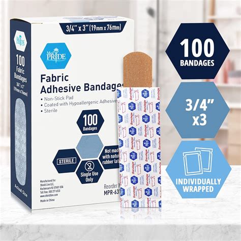 Buy Medpride Sterile Fabric Adhesive Bandages [100 Count]- First Aid ...