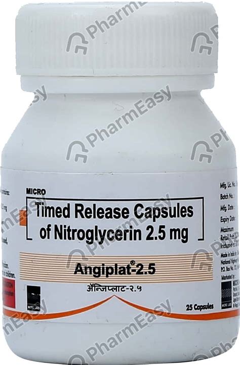 Angiplat 2.5 MG Capsule (25): Uses, Side Effects, Price & Dosage ...