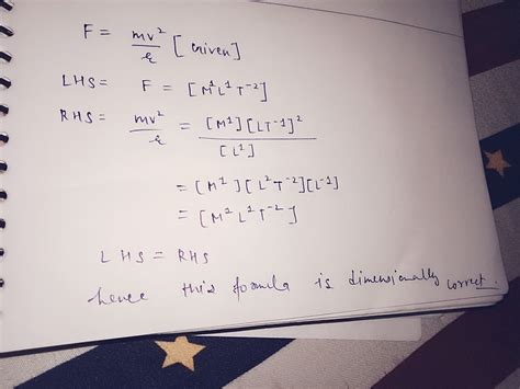 Check the correctness by using dimensional formula of F=mv^2/ r here 'm ...