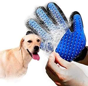 POODLES Deshedding Glove Brush for Dogs and Cat, Grooming Glove Gentle ...