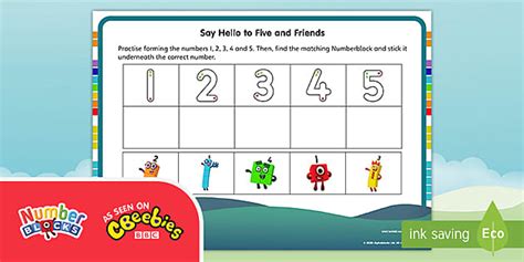 👉 Numberblocks: 1-5 Cut and Stick Activity (teacher made)